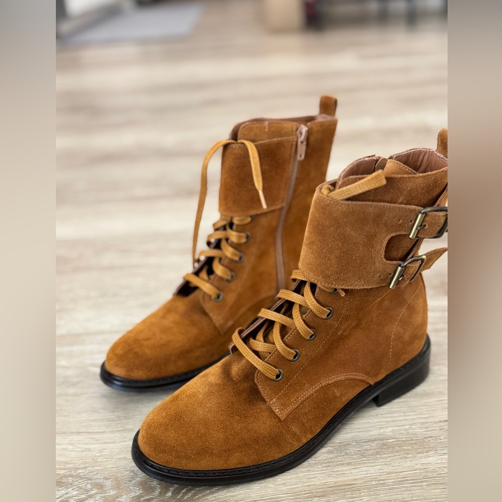 Ba&Sh Scomo Suede Combat Boots Size 37 Like New